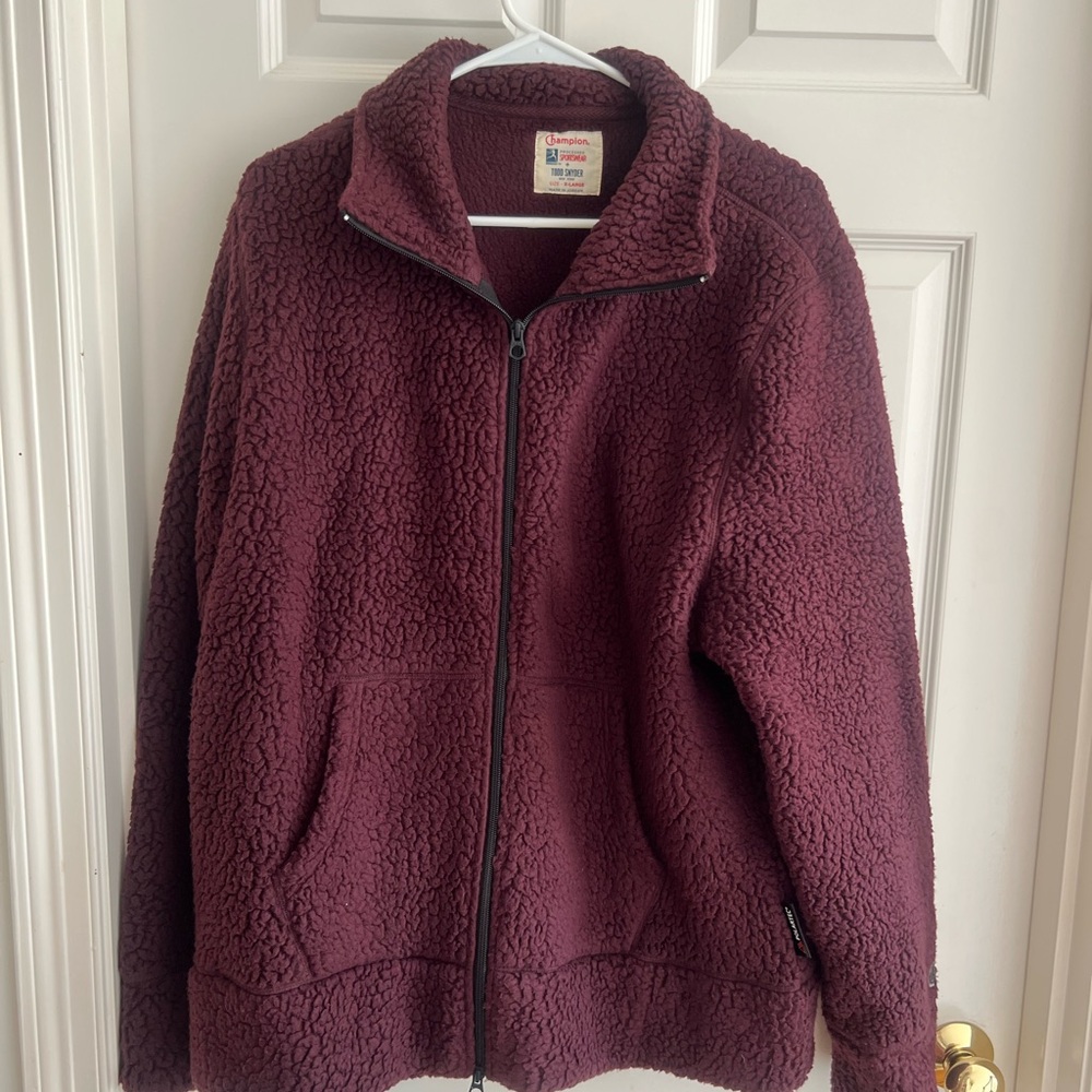 Champion x Todd Snyder Full Zip Polartec Jacket in Raisin